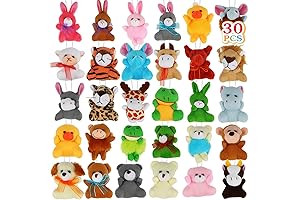 Valentine's Day Toy Figures for Kids, Aitbay 30 Pack Mini Plush Animal Keychain Set