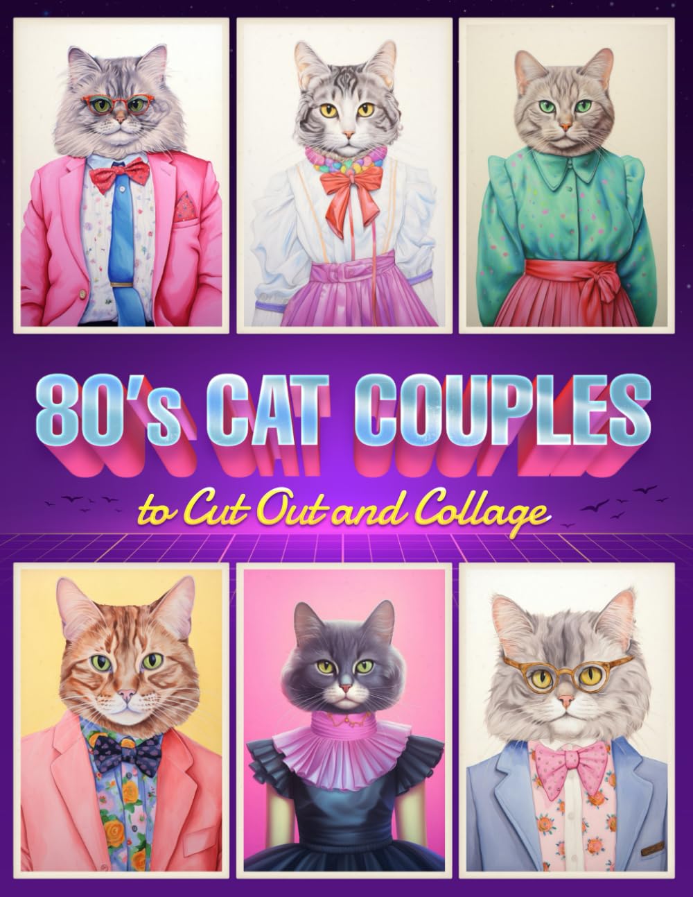 80's Cat Couples to Cut out & Collage: Ephemera Portrait Illustrations for Junk Journals and Scrapbooks