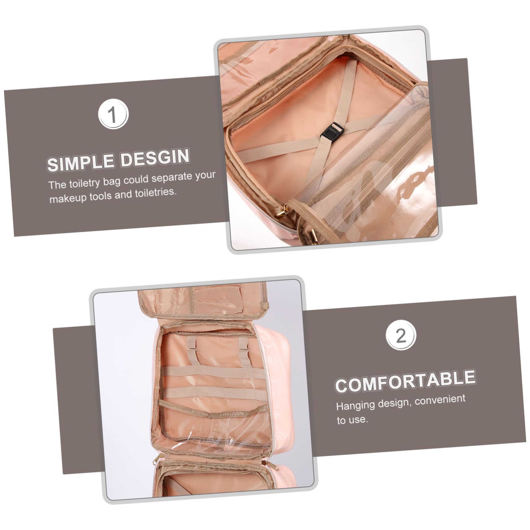 UKCOCO Trousse de Toilette Étanche en Voyage et Femmes Suspendue pour Femmes pour Rangement Organisé en Cuir PU Grosse Capacité Plusieurs Compartiments