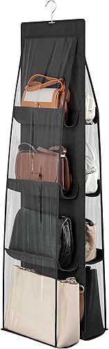 coastal rose Organizador de armario de bolso, organizador de libros de 8 bolsillos para mujer, organizador de almacenamiento de bolsos, organizador