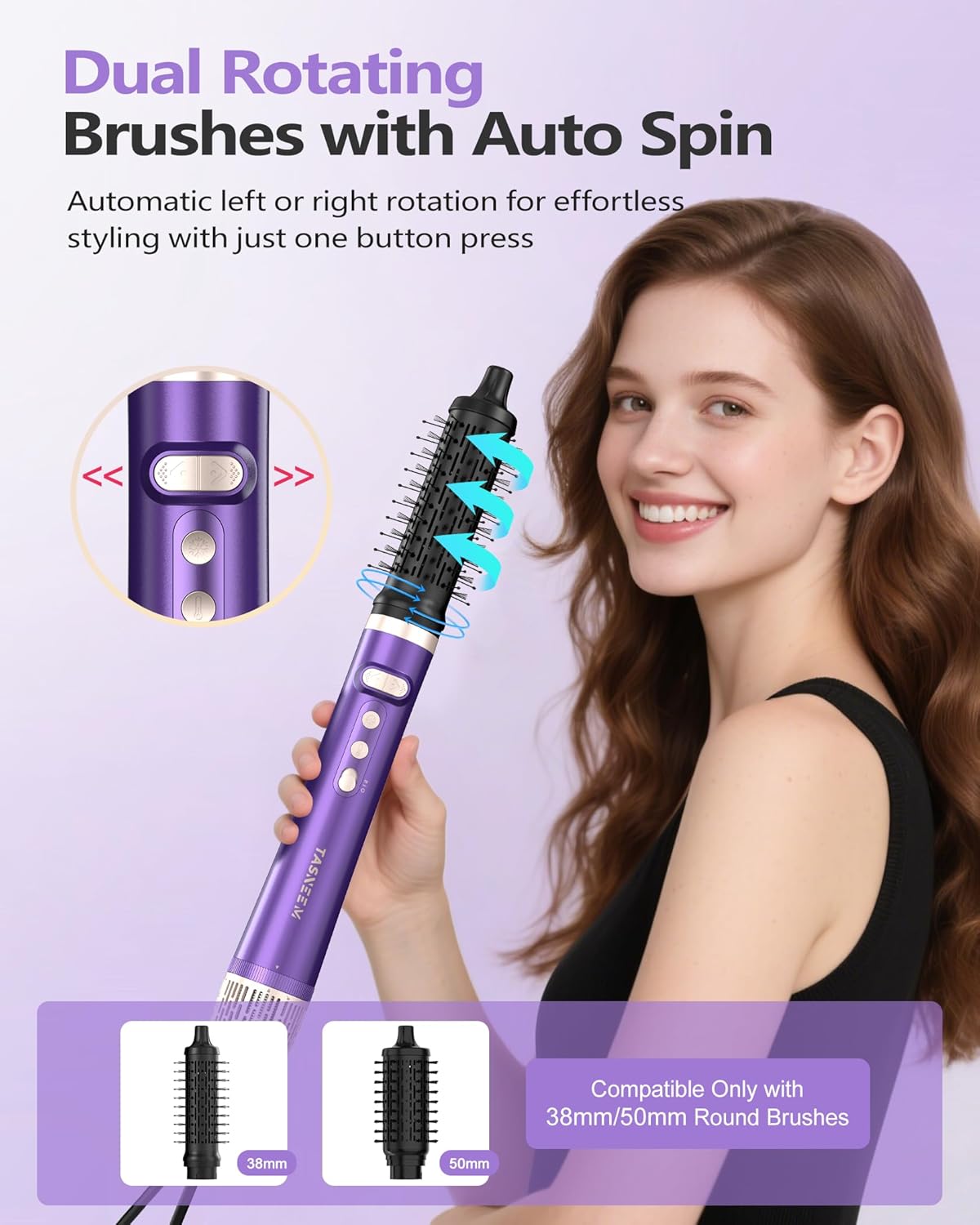 TASNEEM 7 in 1 Hot Air Styler with Auto-Wrap Curlers, Blow Dryer Brush, Ionic Hair Dryer, Straightener & Volumizing Brush, Styling Without Heat Damage, Travel Case, Frizz-Free Hair Styler - Image 4