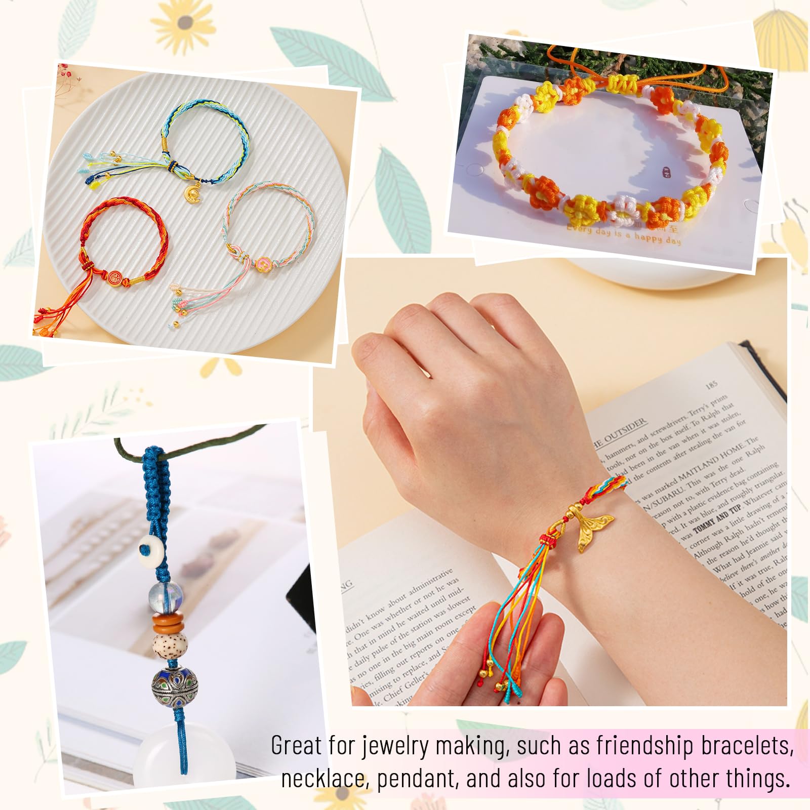 2.5mm Satin Cord 109 Yards - Rattail String For Jewelry Making & Chinese Knotting