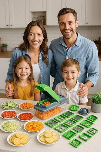 Miniatura 6 de 2025 Nuevo 16 en 1 Picador de verduras Picador de cebolla Picador de frutas Cortador de patatas Pelador de verduras Manual