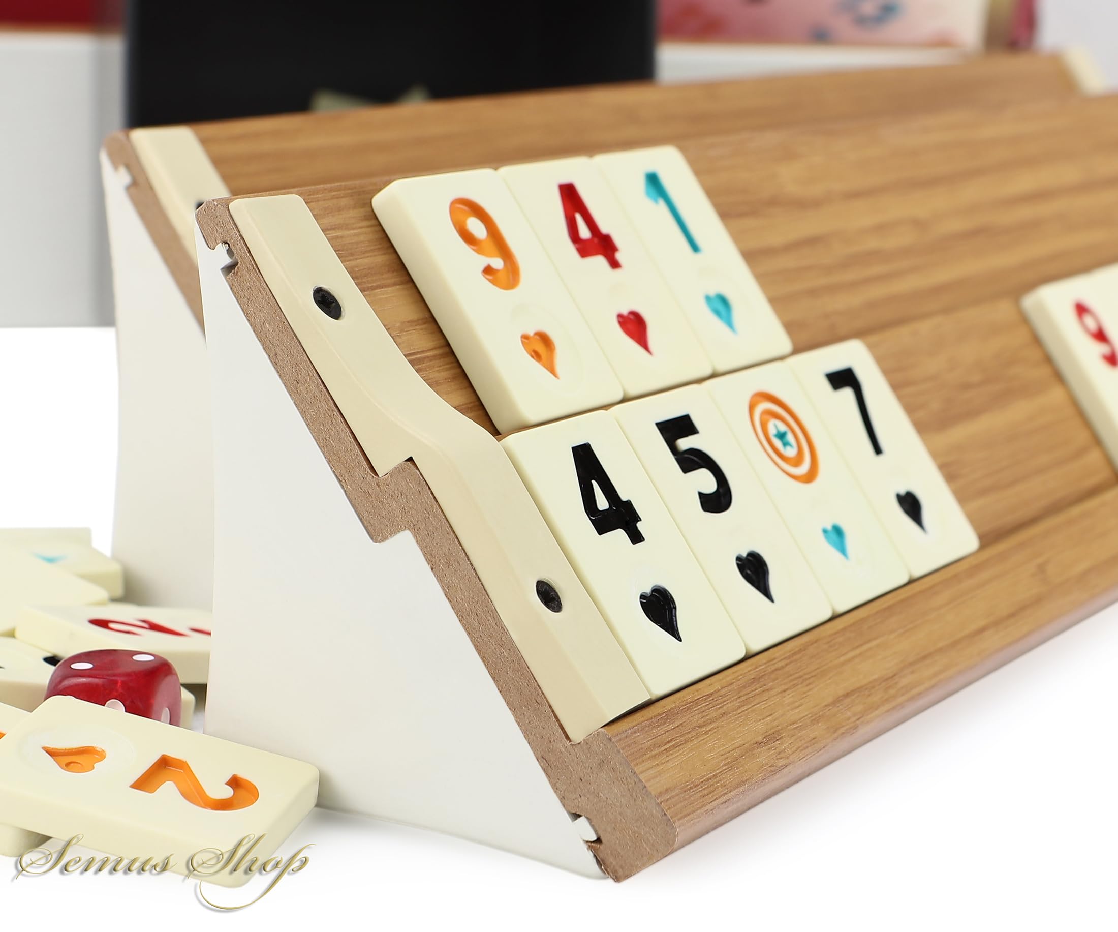 Original Star Rummy/Okey Gold aus Holz Plastik mit Melamin Steine Okey Takimi (Hell)