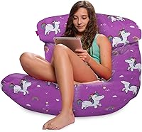 Vista 571 de Posh Creations Puf estructurado cómodo para jugar, leer y ver la televisión, Malibu Lounge, tela de lona para colorear, criaturas