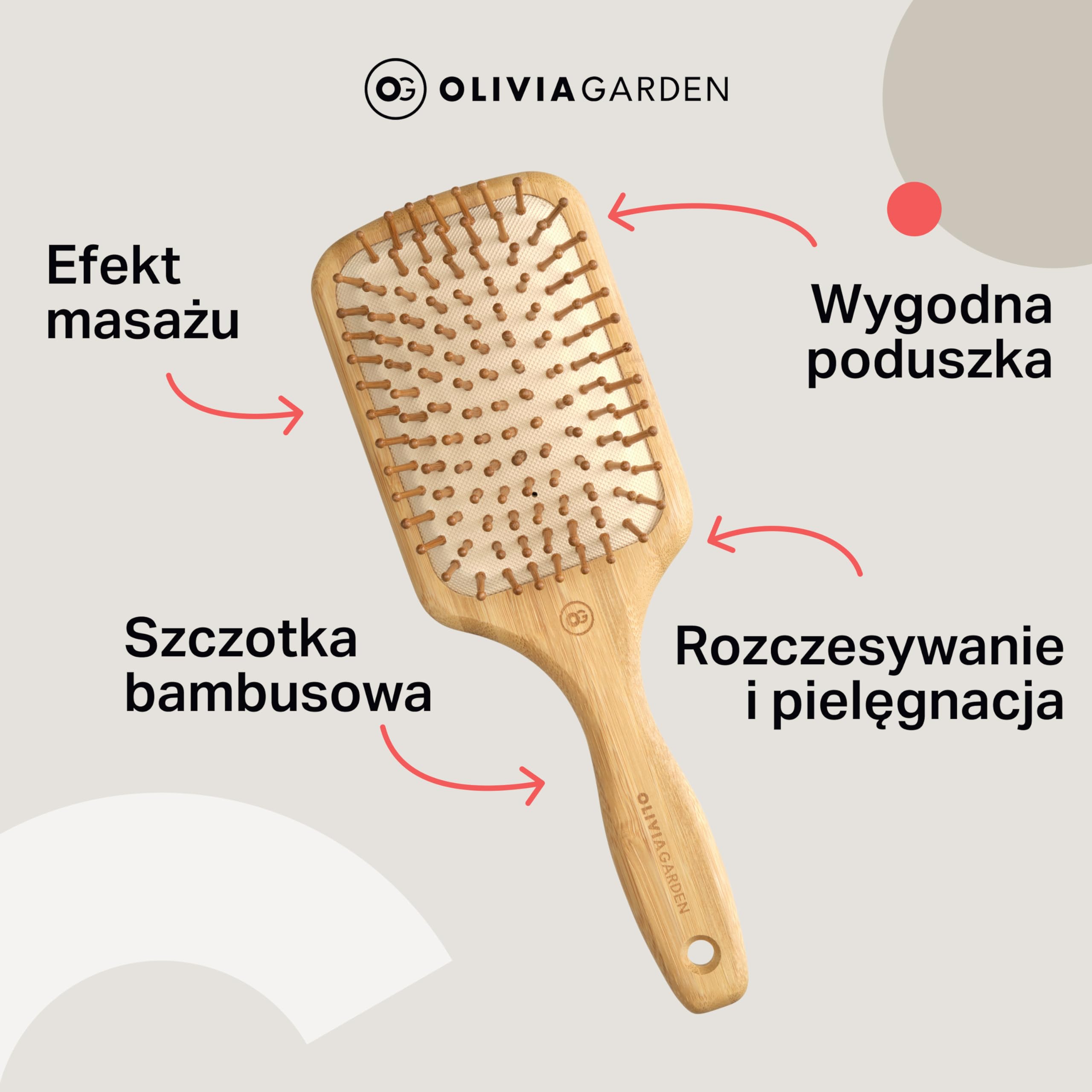 Olivia Garden pneumatyczna szczotka do włosów Healthy Hair Bambus HH-1 B-1746