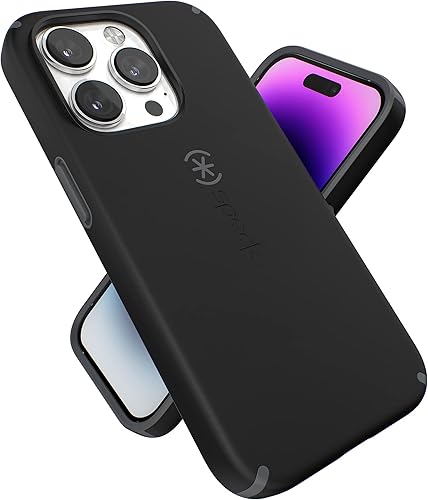 Speck Funda delgada para iPhone 14 Pro, protección contra caídas, resistente a los arañazos, tacto suave para iPhone 14 Pro de 6.1 pulgadas, doble