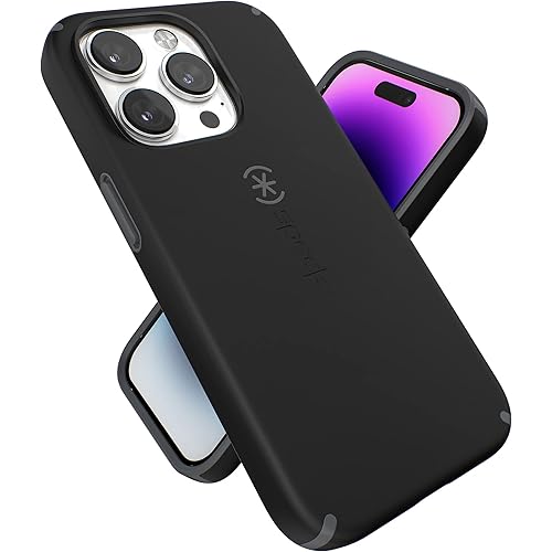 Speck iPhone 14 Pro Case - Slim, Drop Protection, Scratch Resistant, Soft Touch for 6.1 inch iPhone 14 Pro - Dual Layer, Black/Slate Grey CandyShell Pro | Slim, Drop Protection, Scratch Resistant, Soft Touch, 6.1 inch, Dual Layer