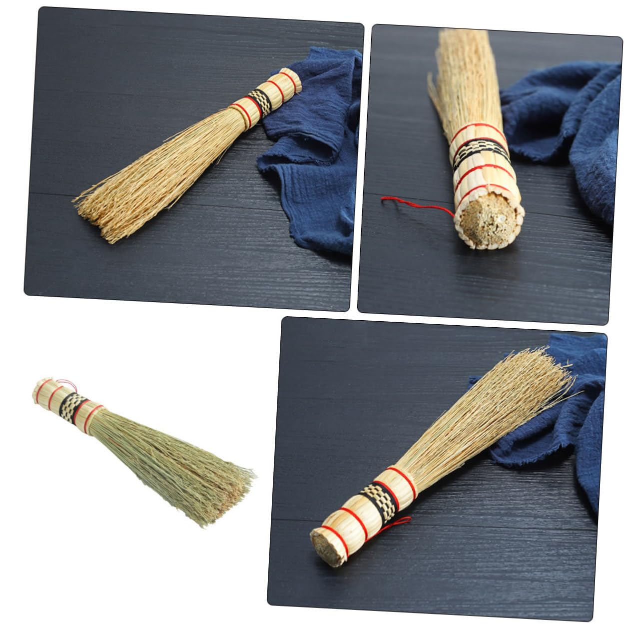Healeved 4piezas Cepillo De Limpieza De Cocina De Cerdas Naturales Cepillo para Olla y Sartén para Utensilios De Cocina Antiadherentes Herramienta Multifuncional para Hogar