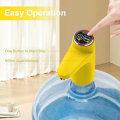 Miniatura 8 de BIMVER Dispensador de agua para botella de 5 galones, bomba de agua cuantitativa de bricolaje, luz de potencia de 3 colores, bomba de botella de