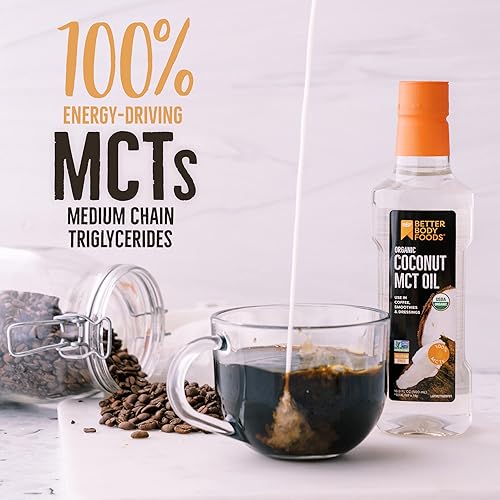 Miniatura 2 de BetterBody Foods ' Aceite orgánico de coco 100% MCT, apto para dieta cetogénica, C8 y C10, sin gluten, 16.9 onzas (paquete de 2)