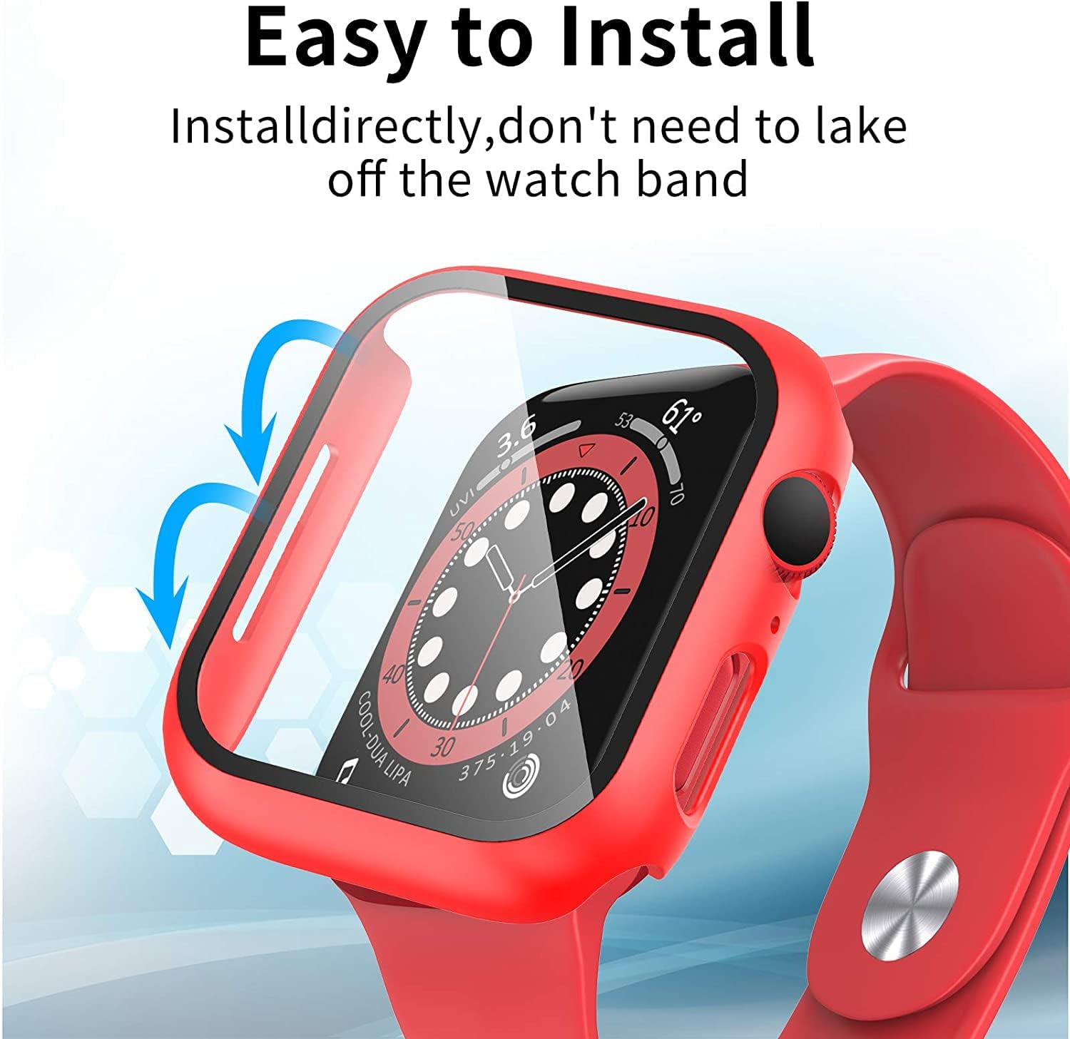 [2 Pack] YMHML Hard Case Compatible with Apple Watch Series 6 Apple Watch SE 40mm with Built-in Tempered Glass Screen Protector, Thin Full Coverage Bubble-Free Cover for iWatch Accessories (Red)