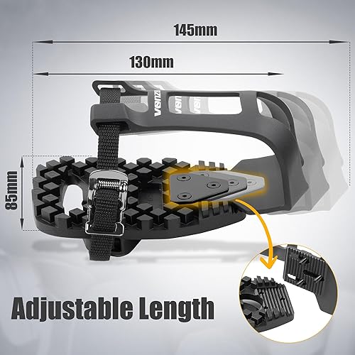 Miniatura 4 de Venzo Clips para dedos de bicicleta para bicicleta, adaptadores de pedal de bicicleta de ejercicio para interiores, compatible con pedal de