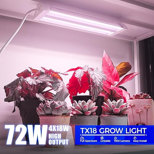 Miniatura 58 de Barrina Luces de cultivo para inicio de semillas, alto PPFD, espectro completo, enlazables, luces de cultivo colgantes para plantas