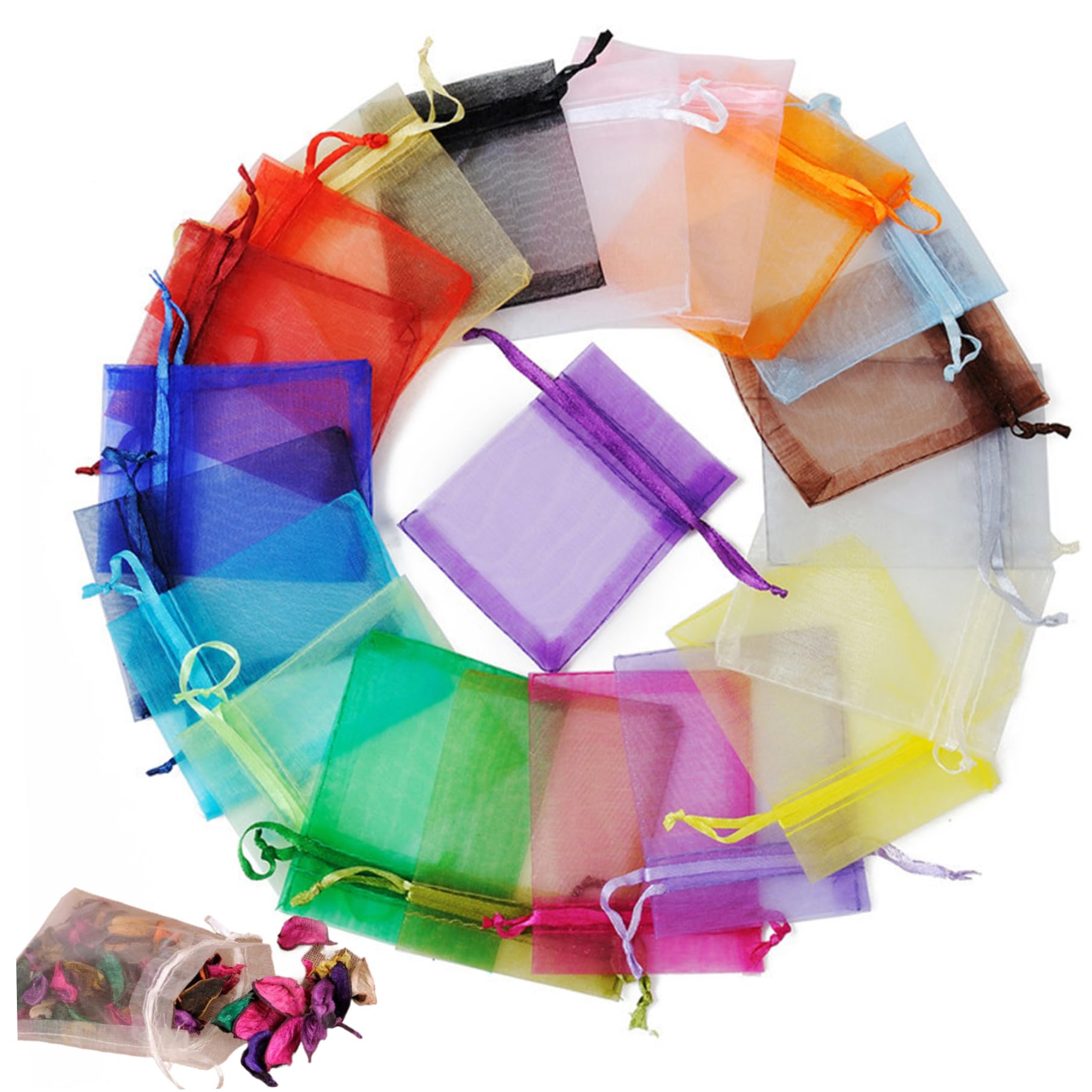 Bolsas de organza multipropósito transparentes, saquitos de malla 8x12 para envolver joyas