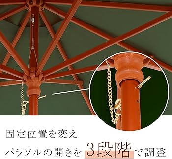 Amazon.co.jp: 不二貿易 ガーデンパラソル 展開時最長辺270cm UV