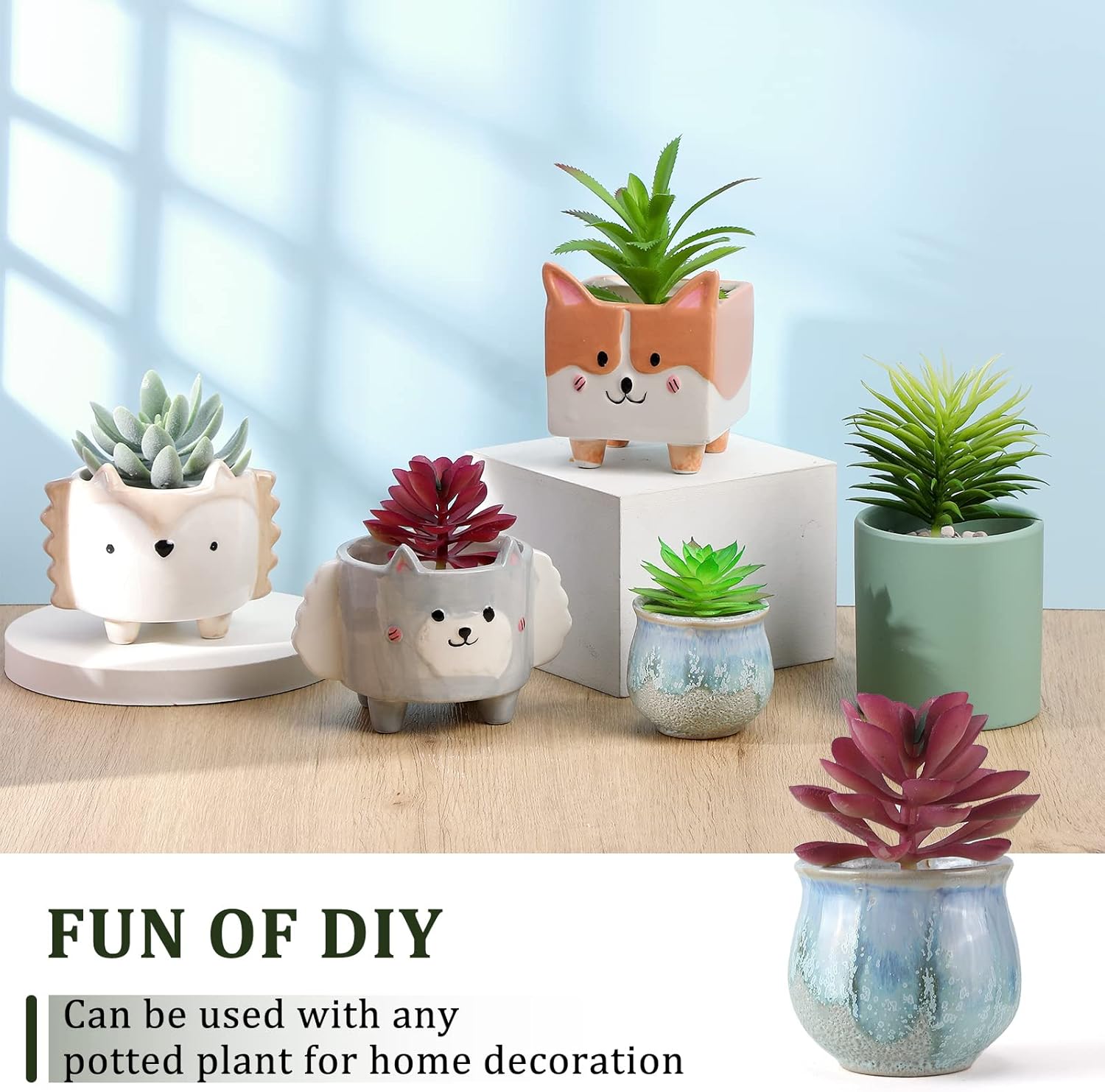 Therwen 32 Pcs Artificial Succulent Plants Mini Fake Succulents Faux Realistic Unpotted Succulents Assortment in Flocked Green for DIY Crafting Home Garden Office Party Decoration