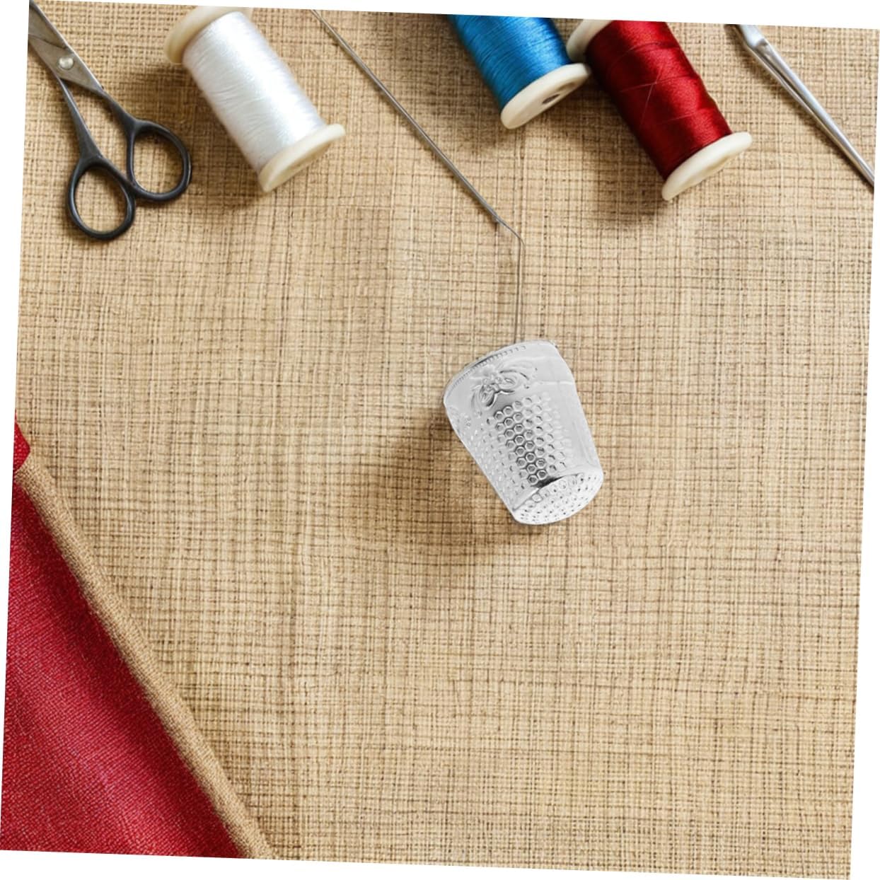 TEHAUX 12pcs Metal Hand Sewing Thimble Thimble Rings Cap Finger Shield for Needlework Quilting Embroidery Accessories