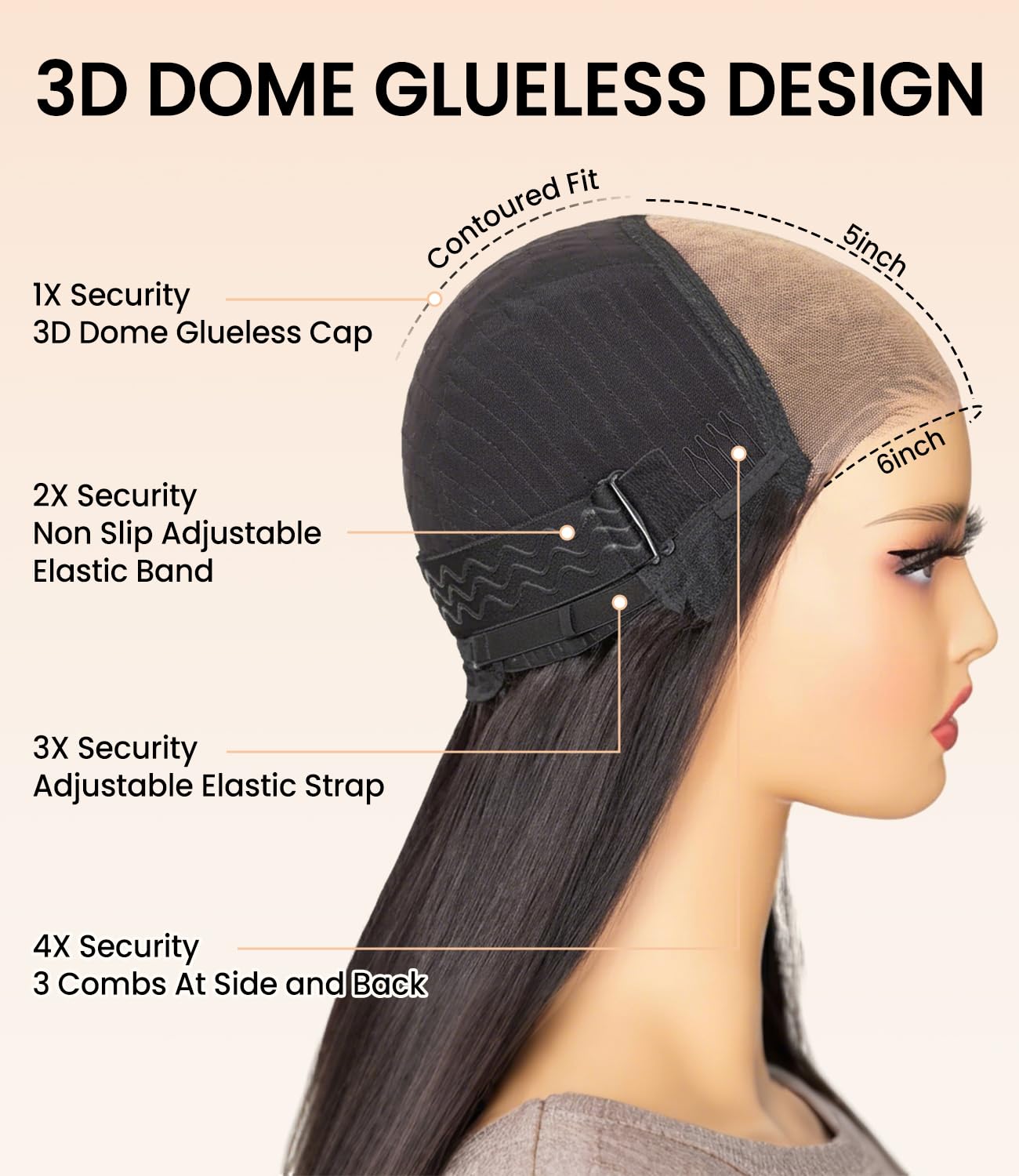 Ugrace Highlight Ombre Lace Front Wig Human Hair 6x5 HD Glueless Wigs Human Hair Pre Plucked Pre Cut Wear and Go Pre Bleached Knots 200% Density Balayage Loose Body Wave Wigs for Black Women 18Inch - Image 3