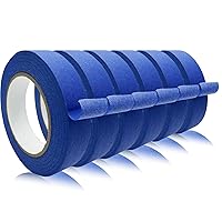 Vista 9 de Cintas de Pintores Profesionales de 2 Pulgadas de Ancho (1.88 pulg x 60.1 Yardas x 6 Rollos = 360.6 Yardas), Cinta de Enmascarar Azul, Cinta