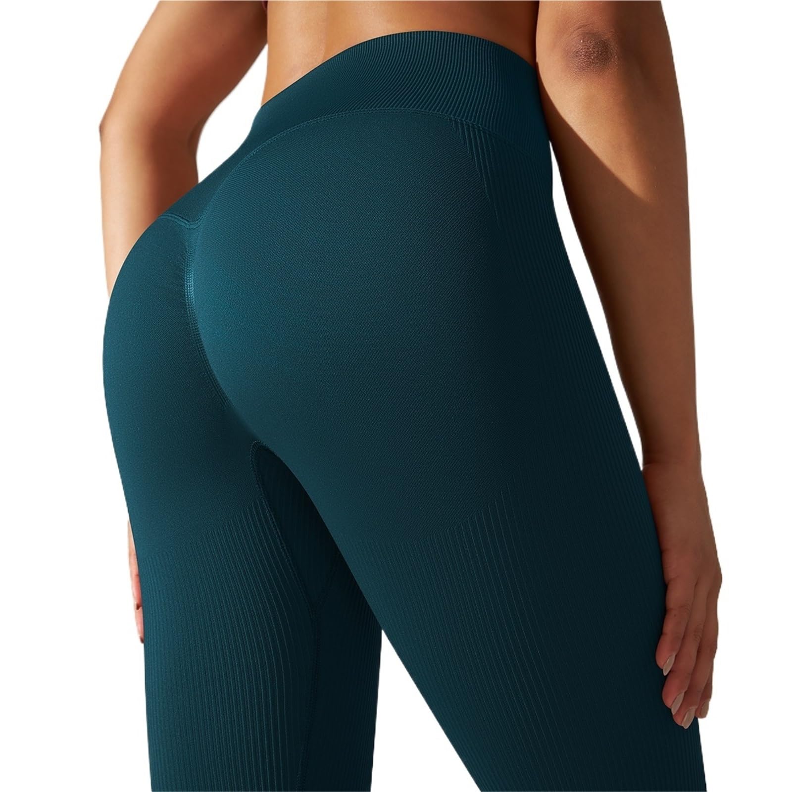 Leggings da yoga da donna, leggings da palestra, senza cuciture, a vita alta, per fitness, allenamento con culo a bolla, pantaloni da corsa