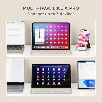 Satechi OntheGo Bluetooth Keyboard, Connect Up to 3 Devices, for iPad, Sand