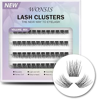 Lash Clusters, False Eyelashes Individual for DIY Lash Extension, 48 Clusters Mix Length Individual Lashes, Natural Look Reusable Cluster Lashes for Home Eyelash Extensions (Volume)