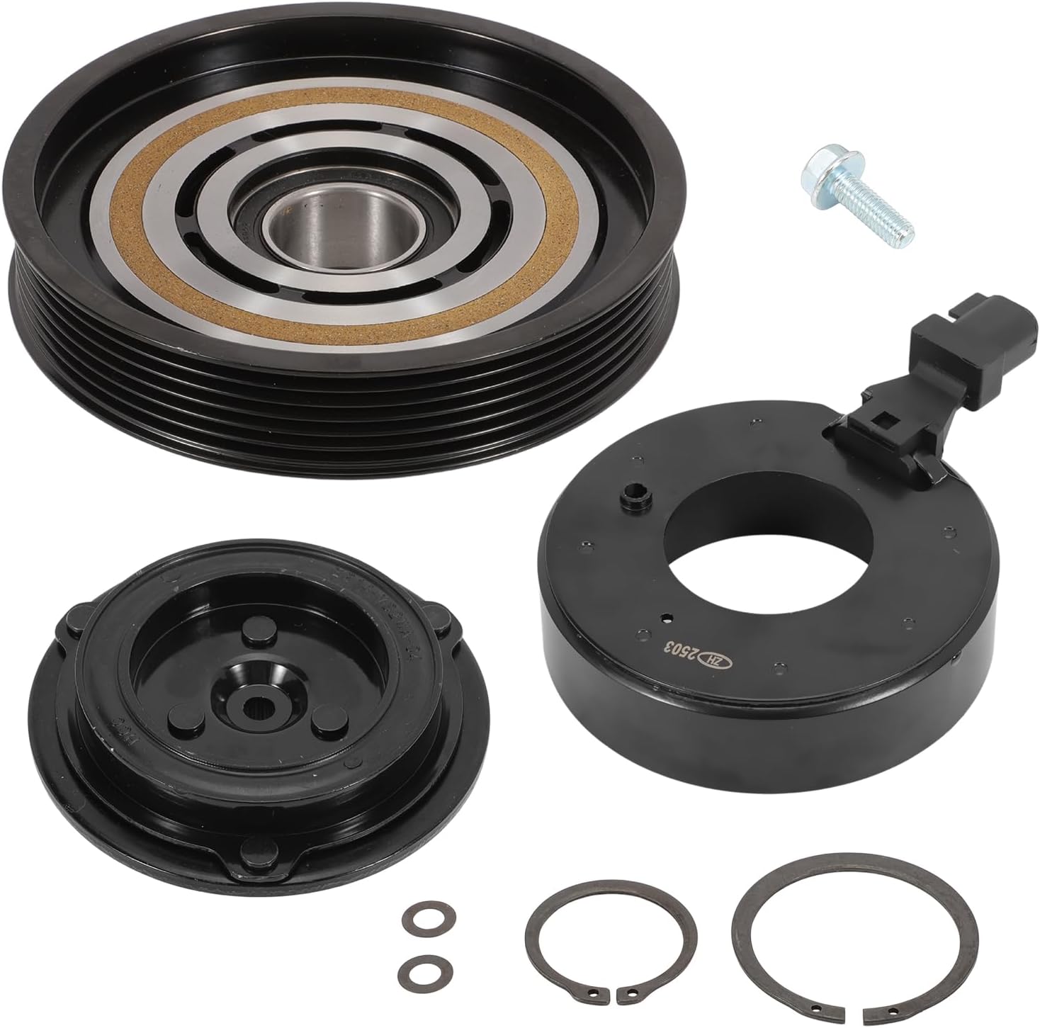 Air Conditioner AC Compressor Clutch Kit Compatible with Liberty 2009-2012 Nitro 2009-2011, 3.7L