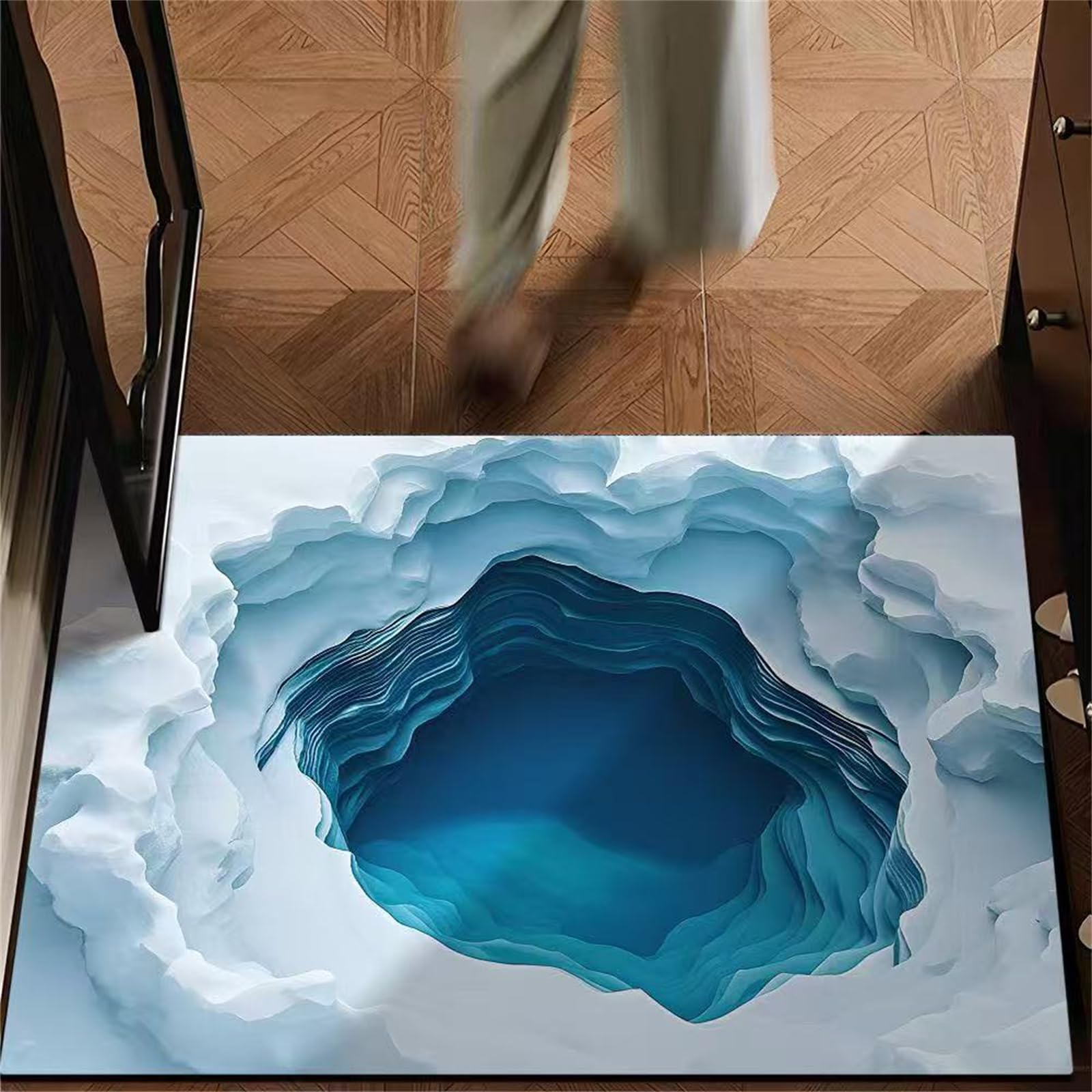 Tapis 3D antidérapant et plat pour entrée et intérieur design