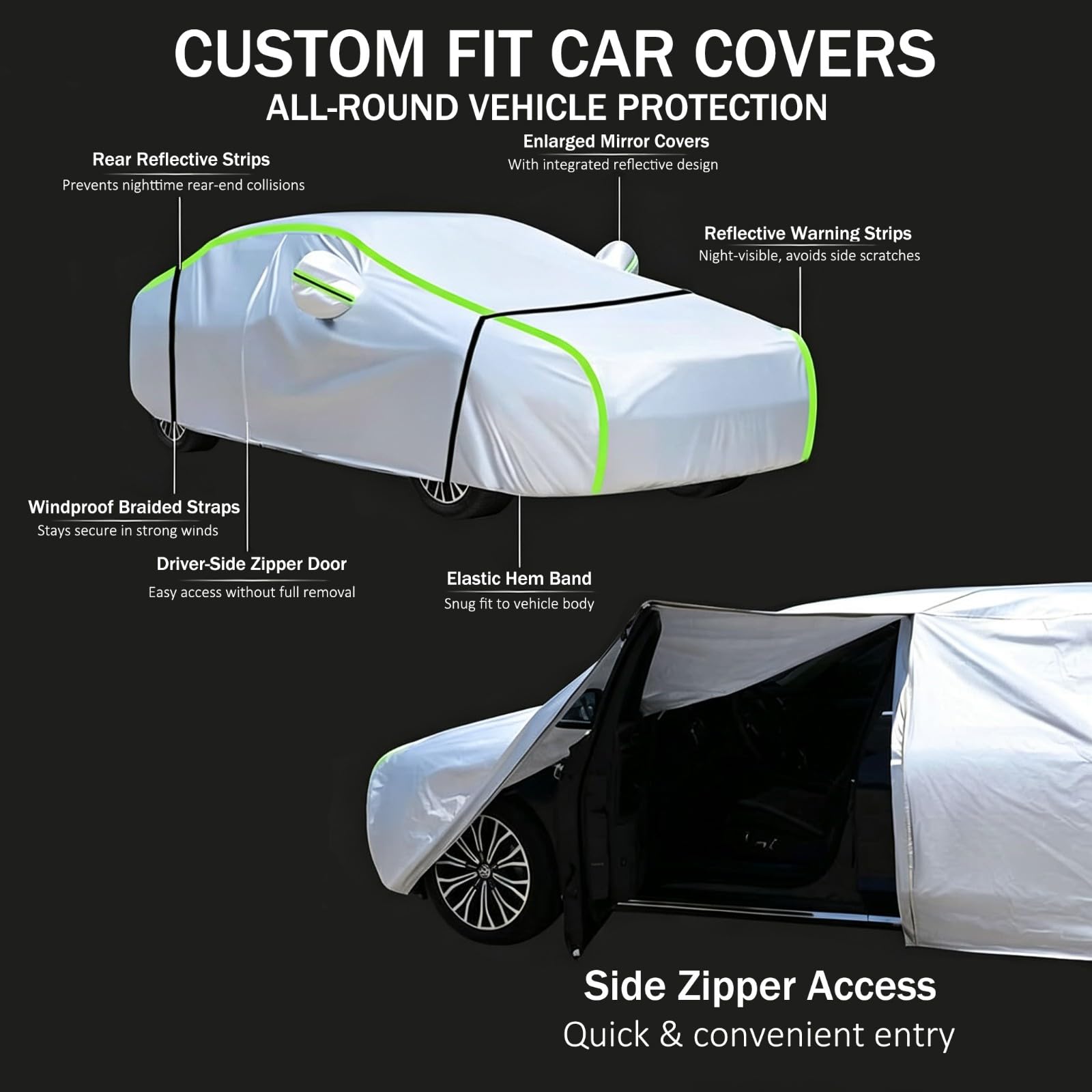 Telo Copriauto per F-150 SuperCrew Standard Bed (2009-2014) | Copriauto leggero su misura, Protezione UV & resistente all'acqua, Antivento & antifurto, Adattamento elastico aderente
