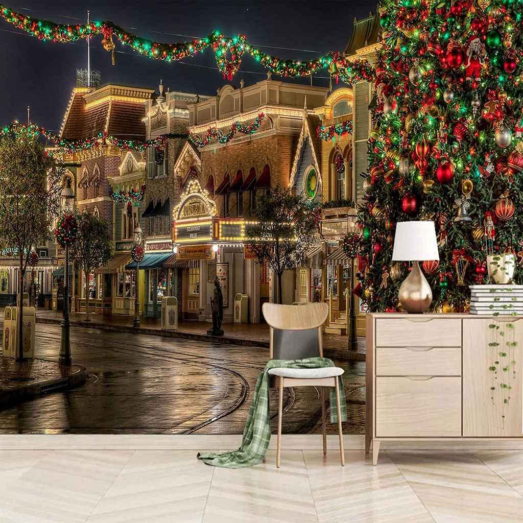 Papier peint canevas 3D de Noël, décoration d'art moderne pour bureau