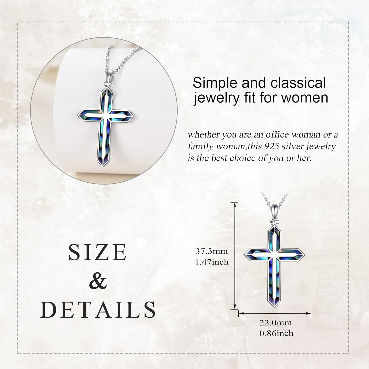 YAFEINI Religious Cross Pendant Necklace Sterling Silver Cross Pendant Jewelry Gifts for Women Men - Image 5
