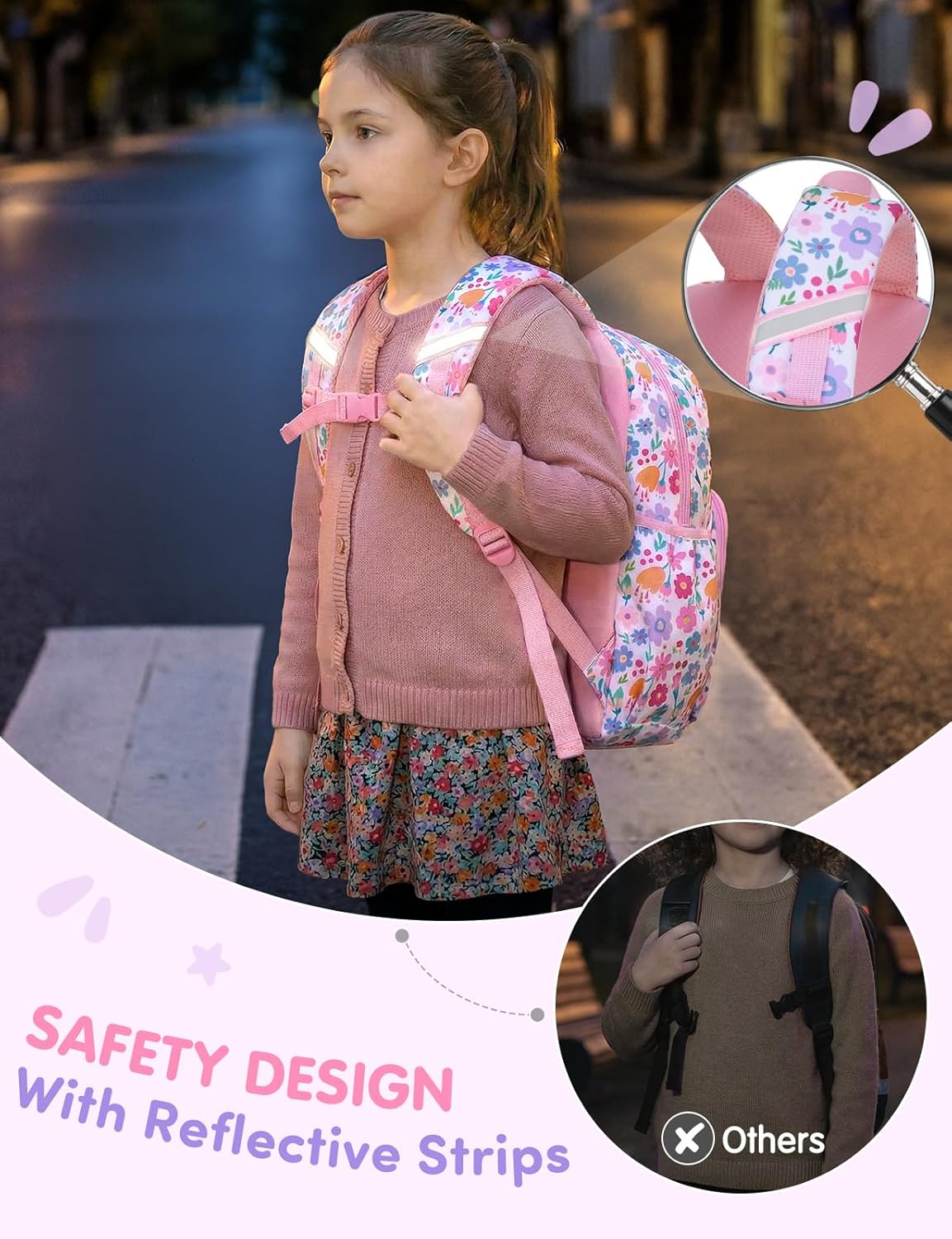 Kasqo Kids Backpack, Water-Resistant Elementary & Primary School Bag for Boys Girls 4-8 Years, 15" H, Fits A4 Folders