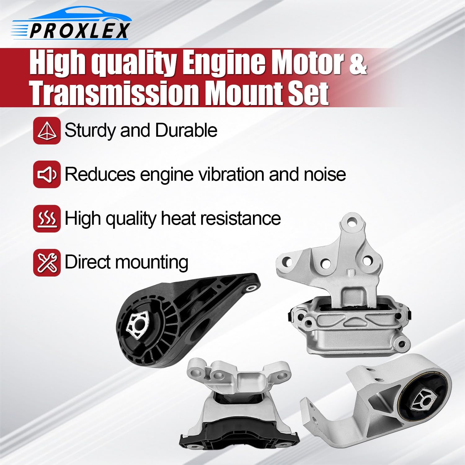 4PCS Engine Motor Mount & Transmission Mounts Kit for FWD Front Wheel Drive Compatible with Chevy Chevrolet Traverse & Buick Enclave 2018 2019 2020 2021 2022 2023 3.6L Replaces# 3507 3525