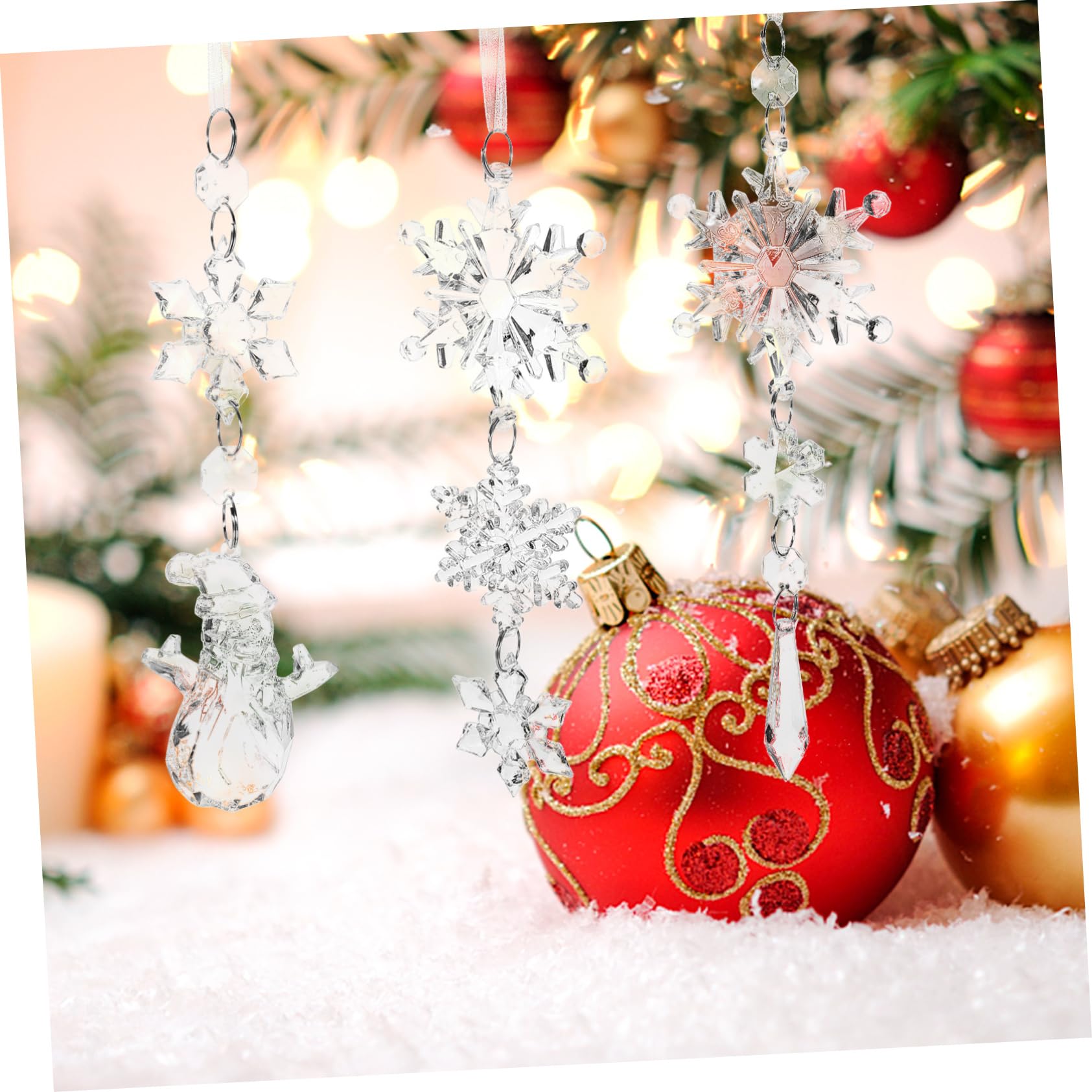 SOIMISS 9stücke Weihnachtsbaum-Dekoration Transparente Schneeflocken Für Festliche Raumgestaltung Für Weihnachtsfeiern Und Winterliche Dekorationen
