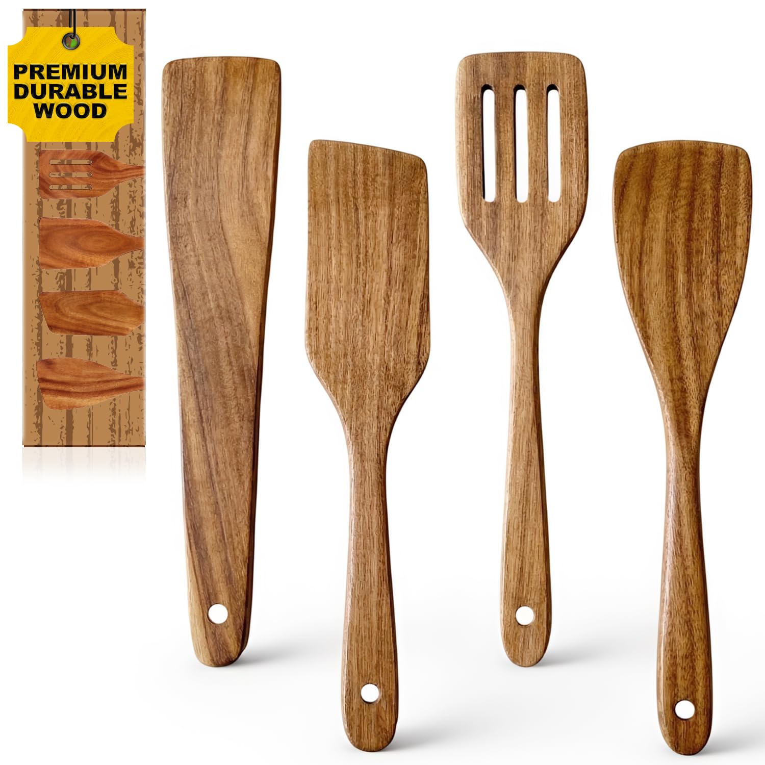 Ayiaren Acacia Wood Spatula Set