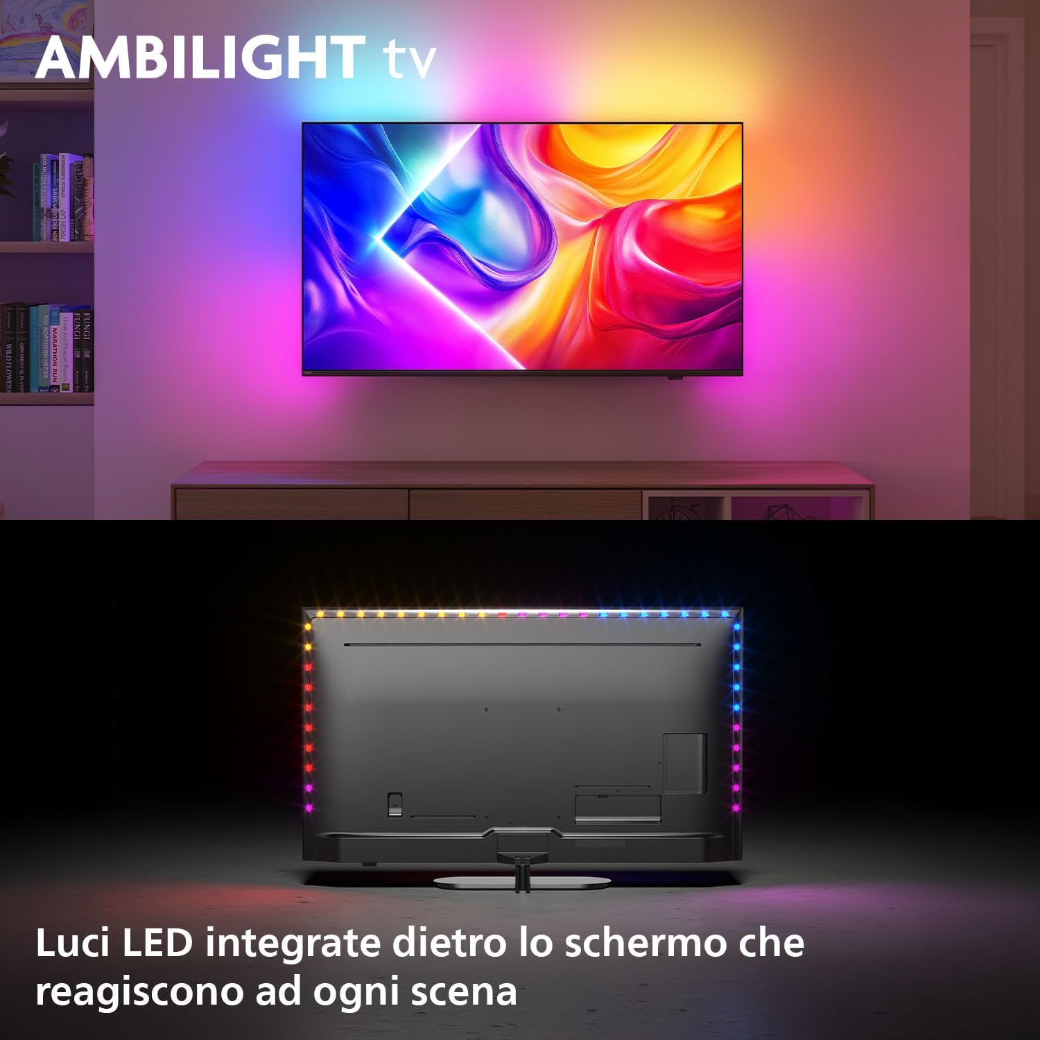 Philips Ambilight 'The One' 55PUS9010 QLED 4K Smart TV - Display 55’’ con processore P5 Perfect Picture Ultra HD, Titan OS, Dolby Vision e Dolby Atmos Sound