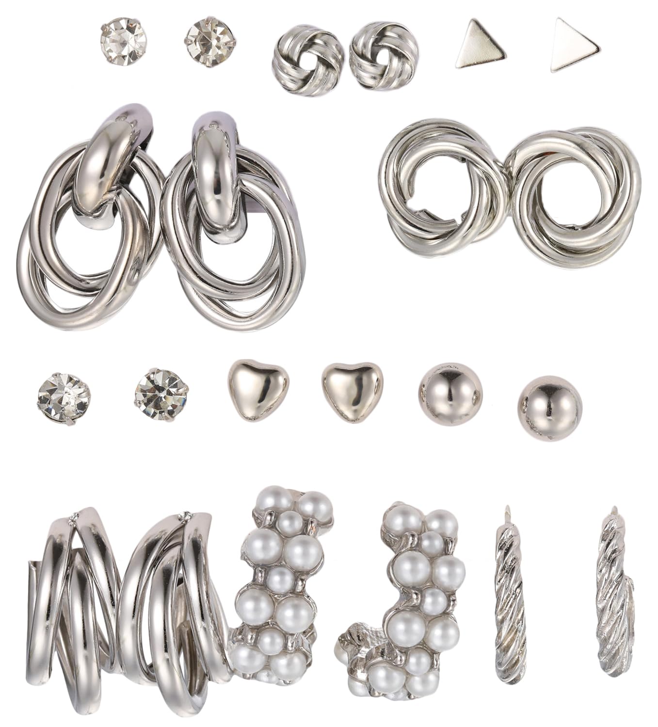 Shining Diva Fashion 11 Pairs Combo Set Latest Stylish Stud Earrings for Women and Girls (15820er) (B0CV9MDVPW) Amazon Price History, Amazon Price Tracker