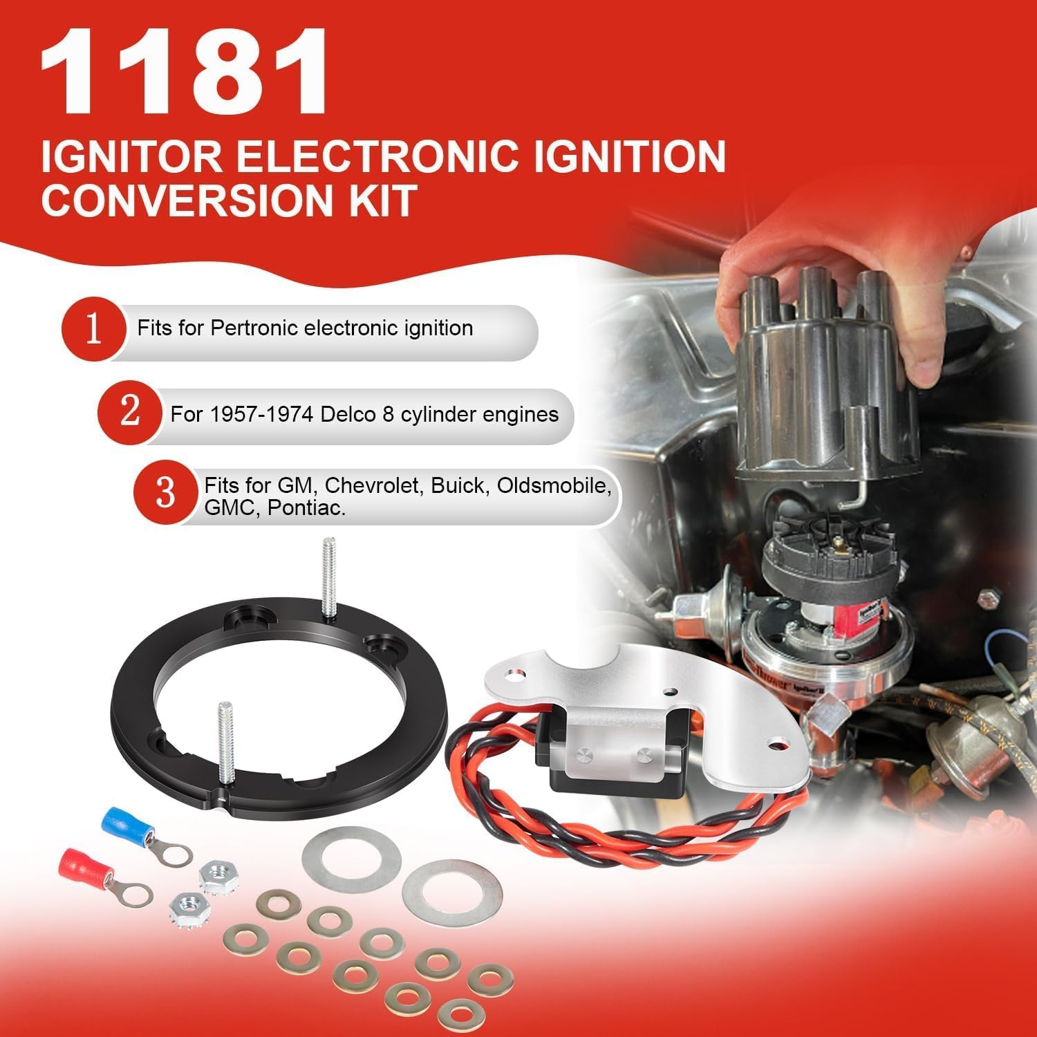 For 1181 Ignitor Electronic Ignition Conversion Kit Fits for1957-1974