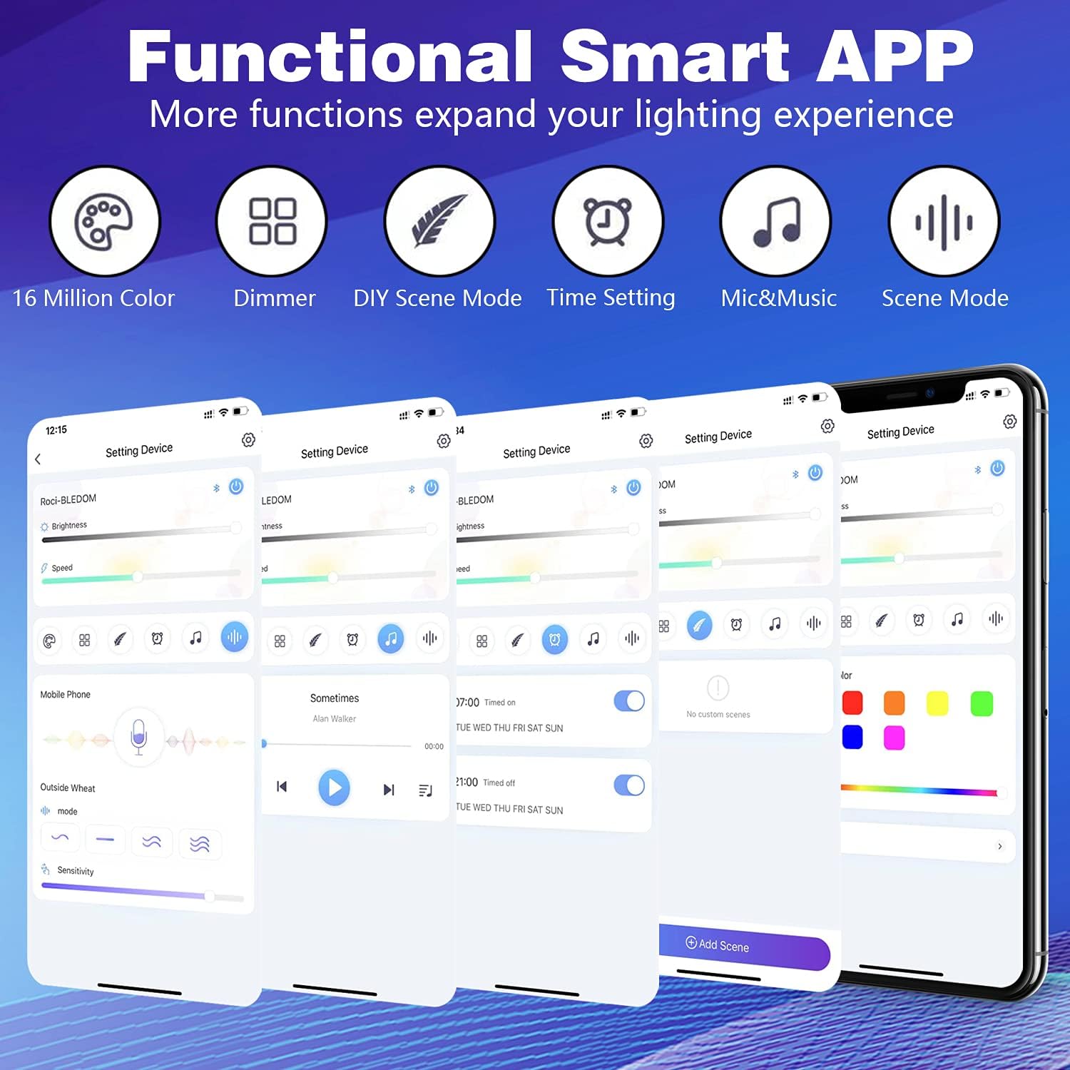 Buy Led Lights for Bedroom, GUSODOR 100ft Led Lights with Smart App