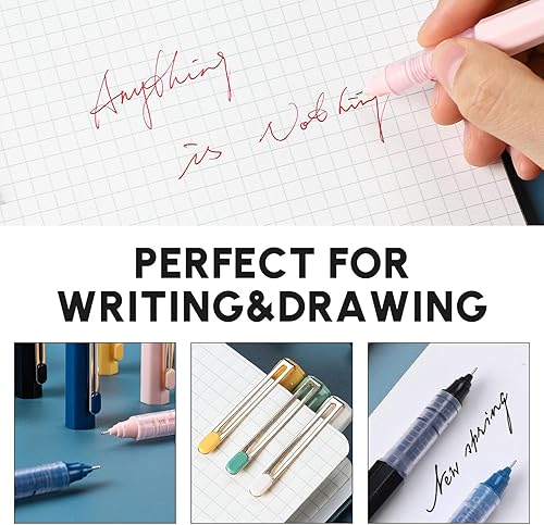 Miniatura 2 de M&G Morandi - 6 bolígrafos líquidos de 0.020 in, punta fina y suave, con tinta negra para tomar notas, suministros escolares de oficina, regalos