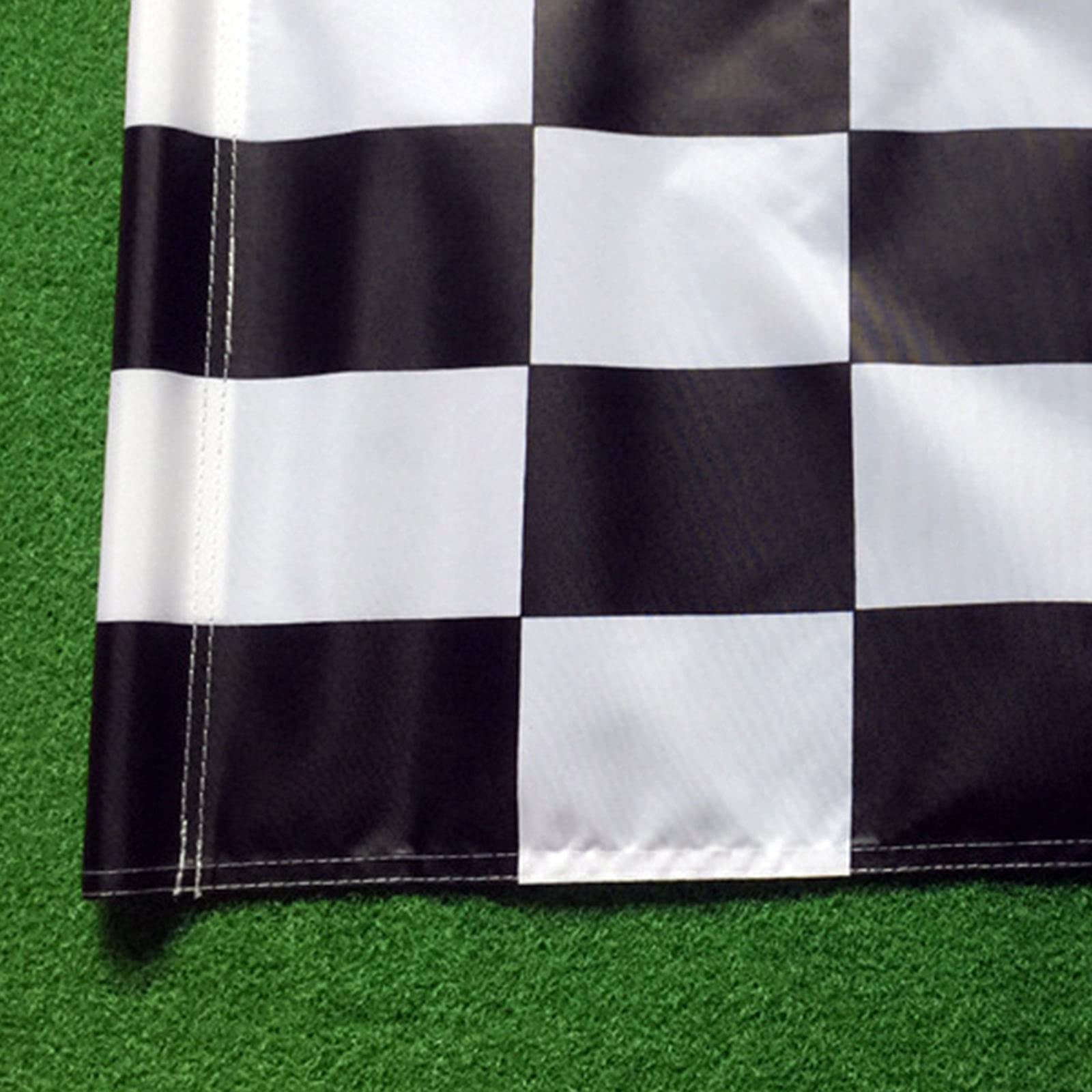 Drapeau de golf avec tube inséré, tous les drapeaux de golf de 50,8 cm de long x 38,1 cm de haut, drapeaux verts pour cour, pelouse, terrasse – Noir et blanc