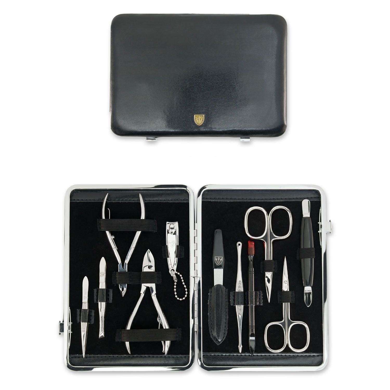 3 Swords Germany - brand quality 11 piece manicure pedicure grooming kit set for professional finger & toe nail care scissors clipper fashion leather case in gift box, Made by 3 Swords (00255) : Beauty & Personal Care