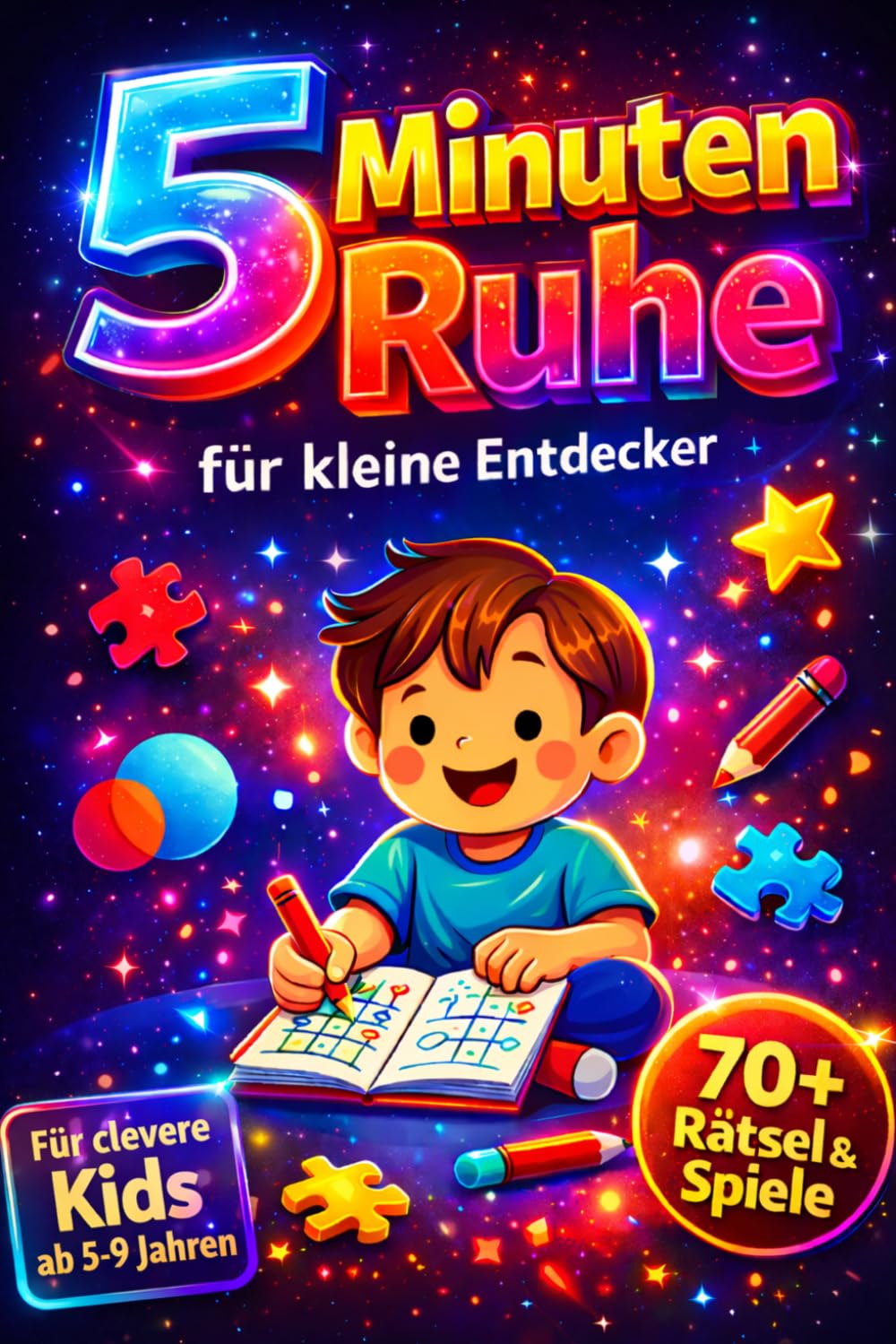 5 Minuten Ruhe für kleine Entdecker: Beschäftigungsbuch für weniger Bildschirmzeit & mehr Ruhe im Alltag. Auszeit für Eltern. Über 70 Rätsel, Spiele & ... | Perfekt für überall | Ideale Geschenkidee