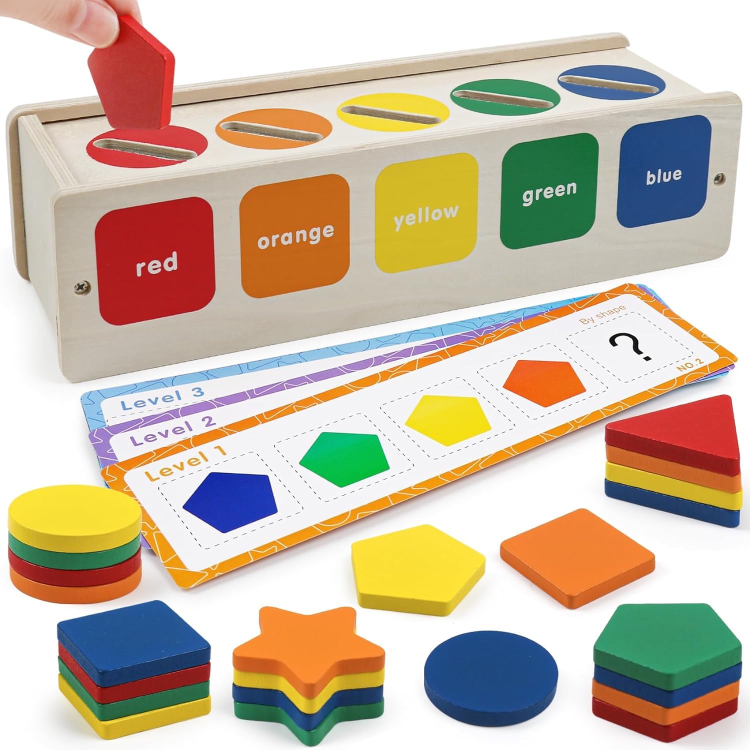 Slipps Wooden Sorting Box Montessori Color & Shape Sorter Class Activity Toddlers Fine Motor Game for Colors and Shapes Recognition, Gift for 2-5 Year Old Boys and Girls (B0D6R5HYM2) Amazon Price History, Amazon Price Tracker