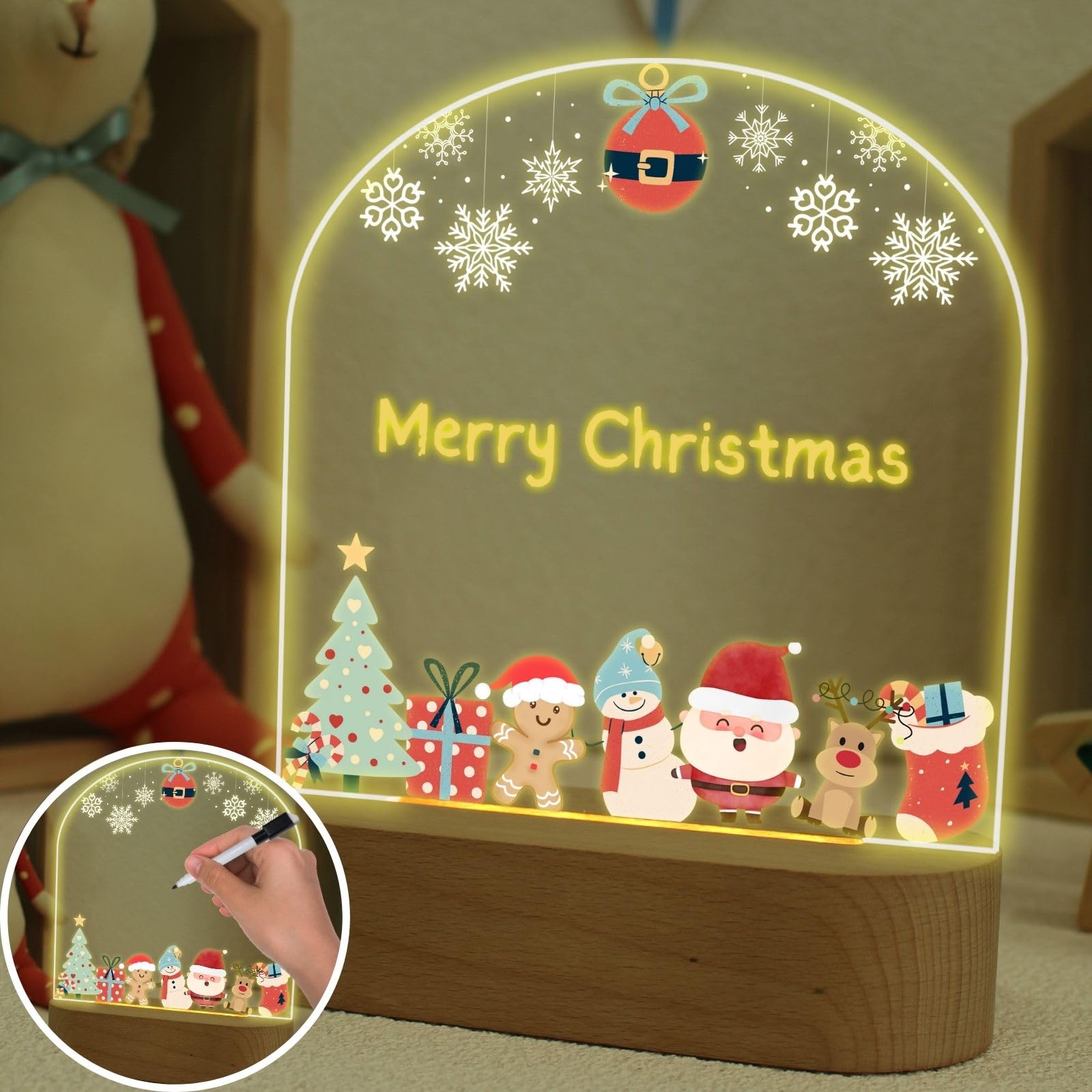 uniqicon Night Light Baby, Christmas Night Lights, Baby Sleep Light Lamp, Newborn Baby Gifts with Led Message Board