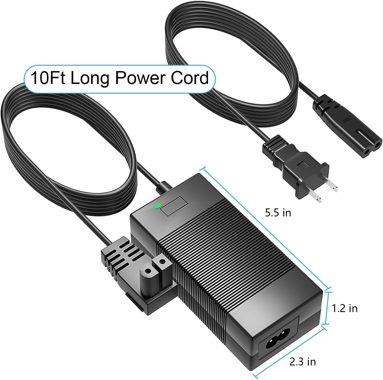 26V Charger Adapter Compatible with Seauto Crab CR & Zyerch SAT30 Robotic Pool Vacuum 21.6V Battery Cordless Pool Cleaner Power Supply Cord