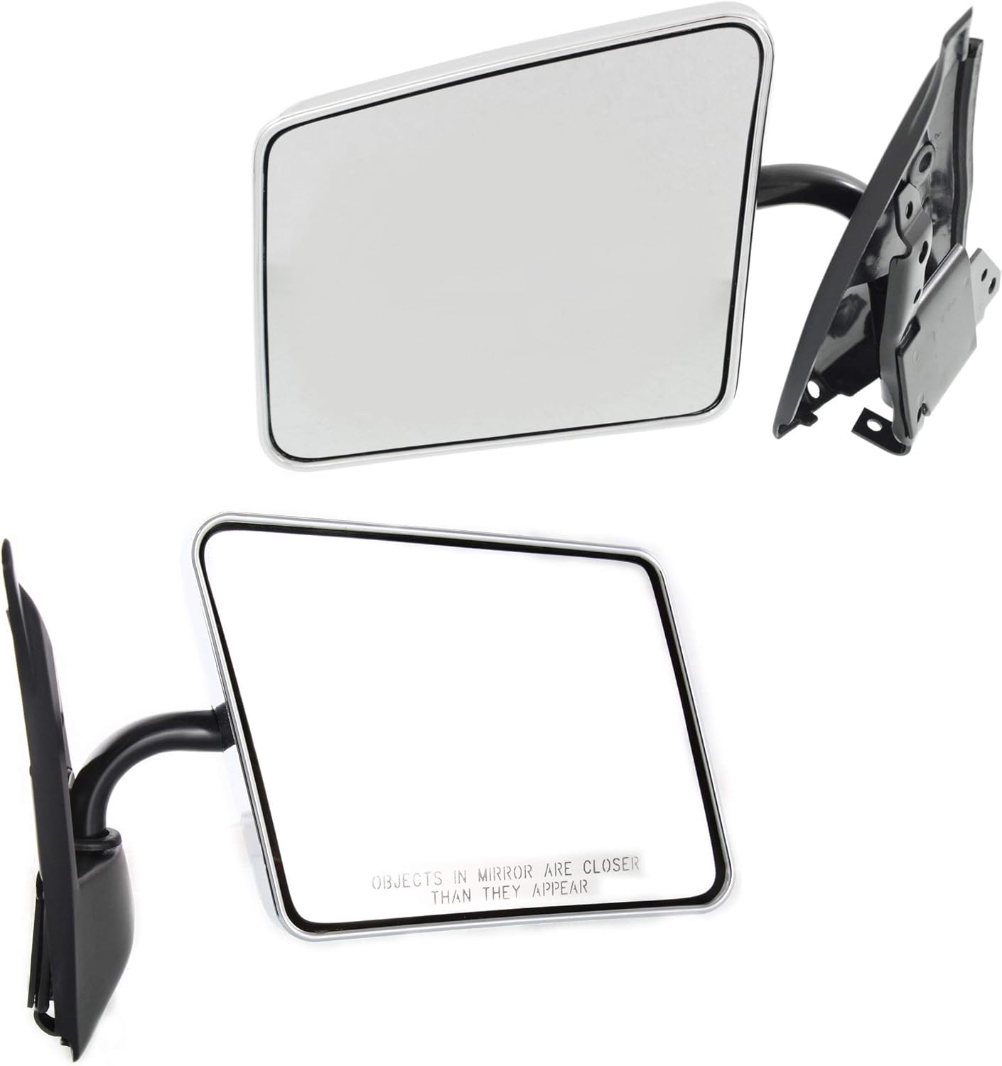 Kool Vue Side Mirrors Driver & Passenger for Chevrolet S10 1982-1993, Chrome Standard Cab, Car Vanity Mirror