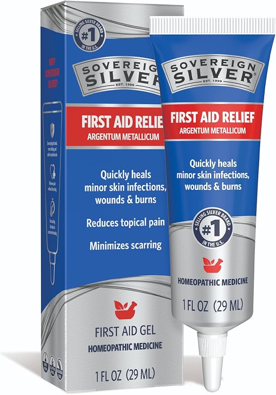 Sovereign Silver Colloidal Silver Gel, Wounds & Burns, 1 fl oz (30 mL) | Argentum Metallicum Topical Skin Care for Minor Skin Infections