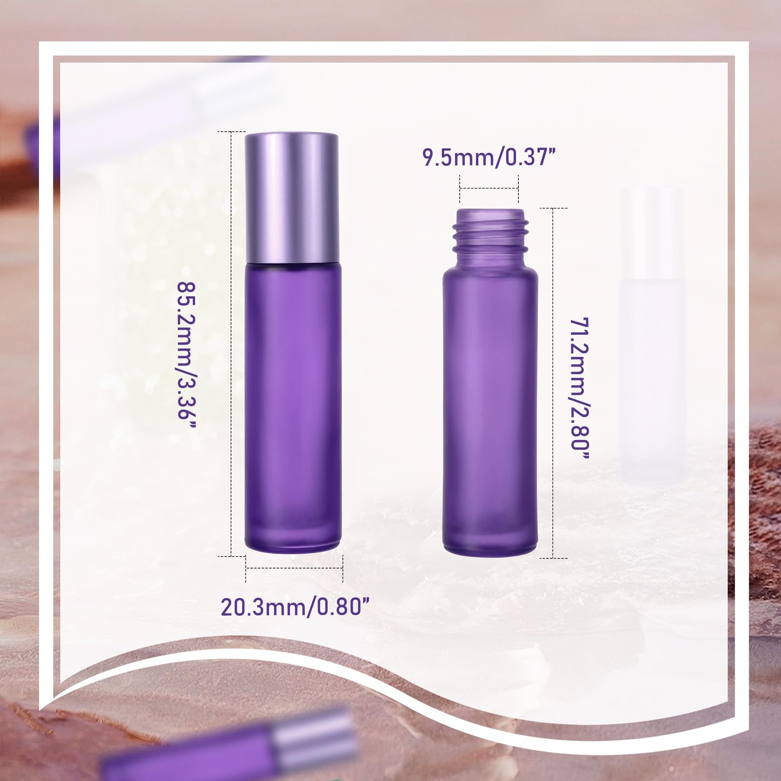 CLISPEED Lot 4 Flacons Roll-on Parfum Rechargeables 10ml - Bouteilles Voyage Huiles Essentielles Élégantes